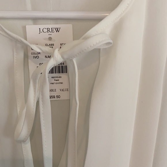 J.Crew ivory sleeveless pleated blouse - Picture 3 of 4
